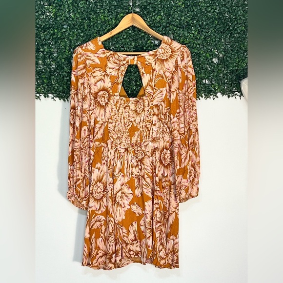 Band of The Free Jo Gold Floral Dress Large NWT - Picture 4 of 12